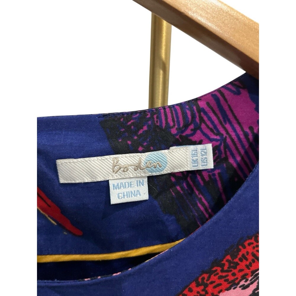 Boden Eliza Peacock Tunic Dress Blue Women's Sz 12L Classic Sheath Mod Colorful - Picture 3 of 4